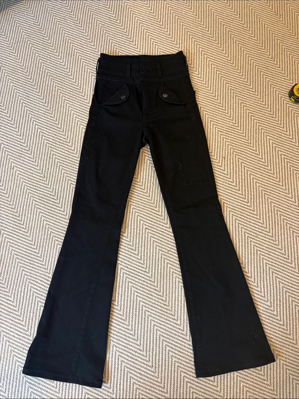 Veronica Beard Black High-Rise Flare Jeans